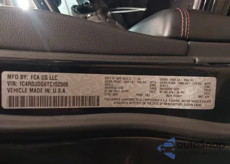 2026 Dodge Durango Gt Plus Awd from USA, damaged, VIN 1C4RDJDG6TC152506